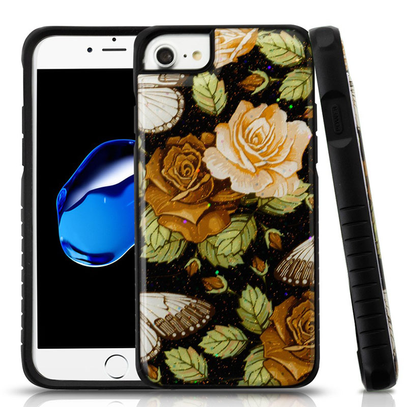 mybat-iphone7-IPHONE7HPCFSIM302WP-Lucky-Flowers-Gel-Black-Glitter-Fusion-Protector-Cover